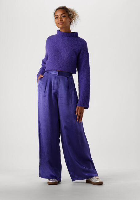 Paarse SELECTED FEMME Wijde broek SLFSELENE HW WIDE PANT - large