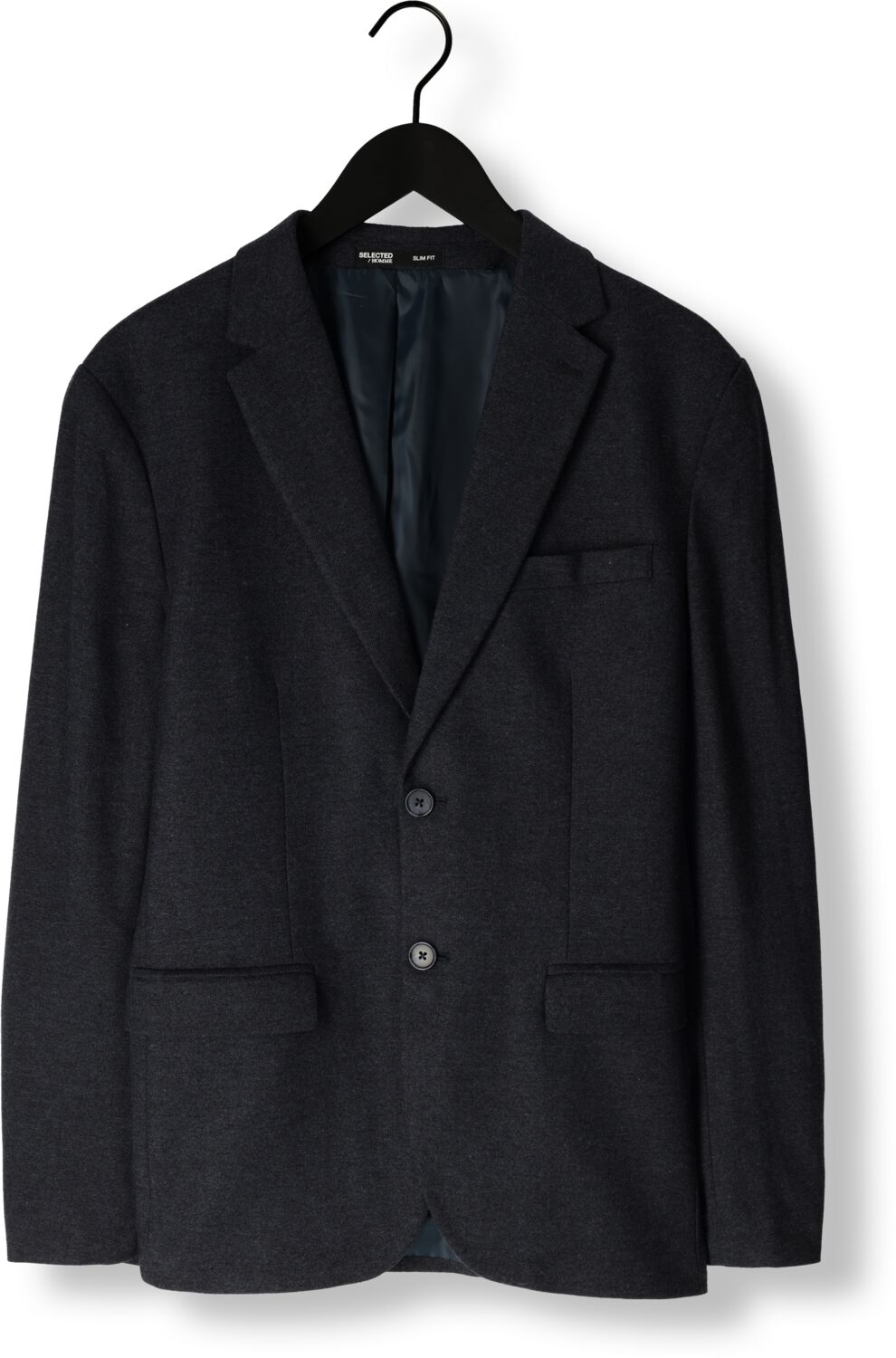 SELECTED HOMME Heren Colberts Slhslim-reed Wool Blz Donkerblauw