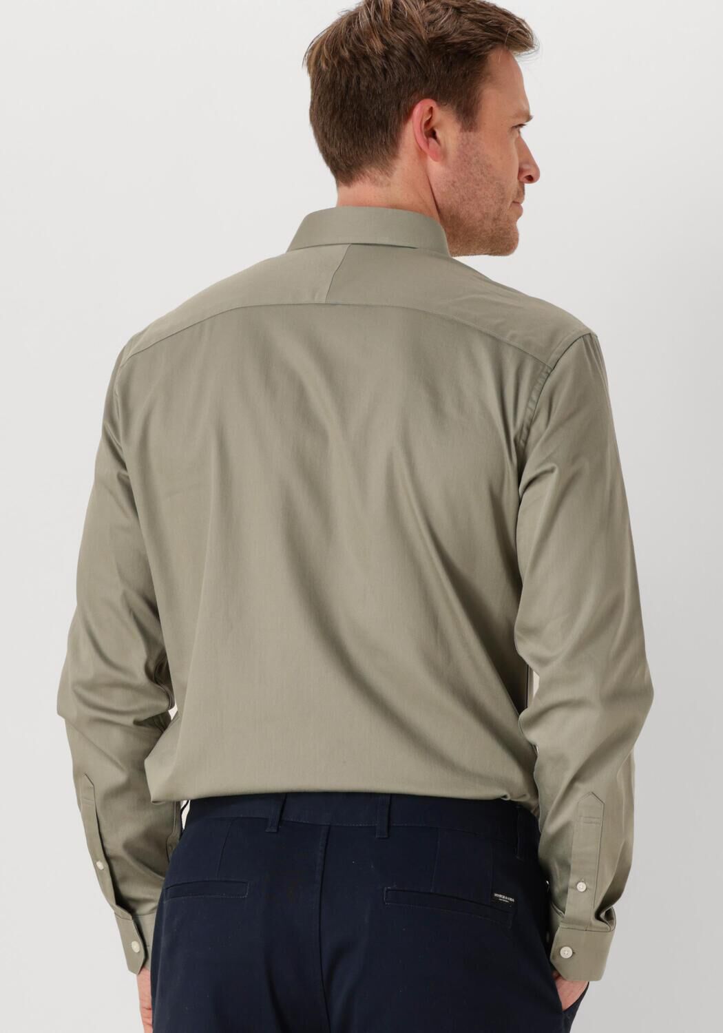 SELECTED HOMME Heren Overhemden Slhslim-performance Shirt Ls Noos Groen