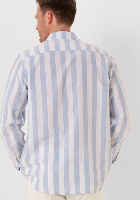 Lichtblauwe SCOTCH & SODA Casual overhemd YARN-DYED LINEN BLEND STRIPED REGULAR FIT SHIRT - large