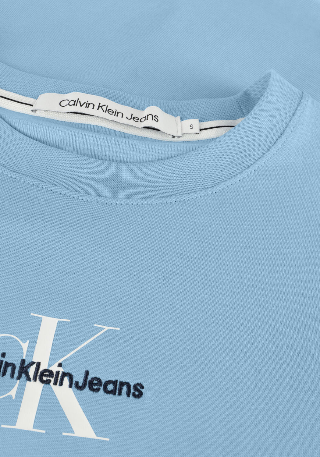 Lichtblauwe CALVIN KLEIN T-shirt MONOLOGO REGULAR TEE - large