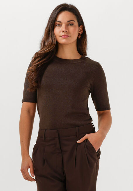 Bruine SELECTED WOMEN T-shirt SLFLURA 2/4 KNIT O-NECK - large