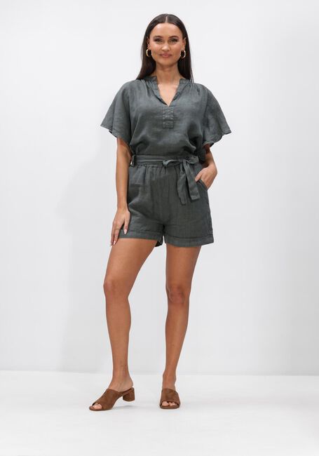 Donkergroene BY-BAR Top VINA LINNEN BLOUSE - large