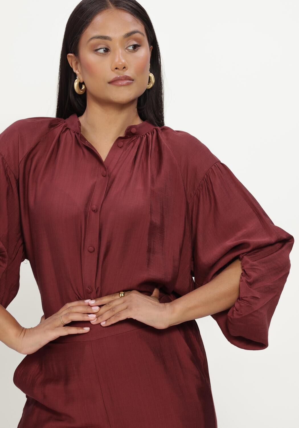 Bordeaux MINUS Blouses MSSERIA RAGLAN SHIRT - large