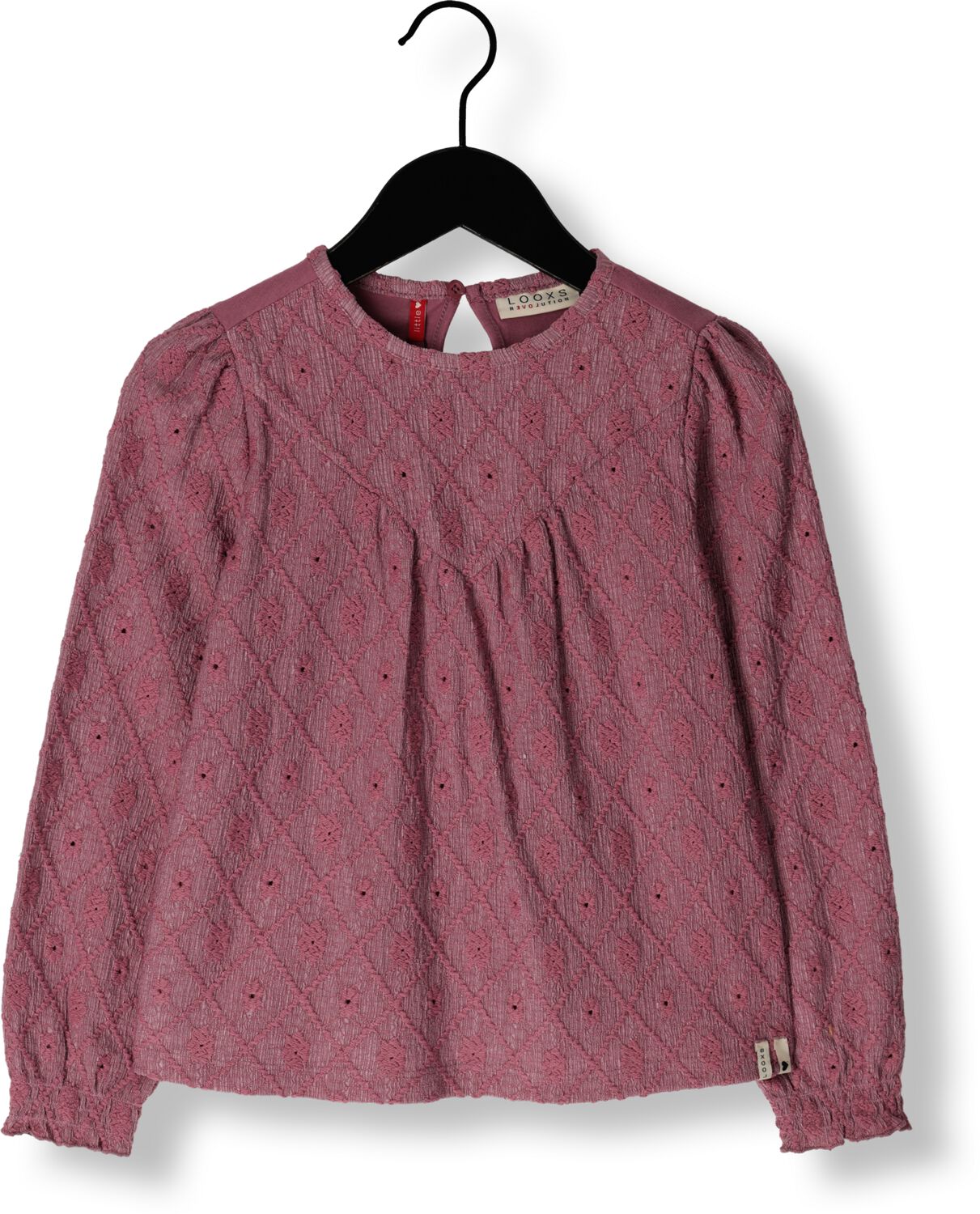 LOOXS little kanten top met all over print paars All over print 116