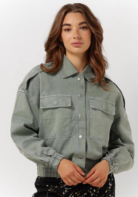 Groene ALIX THE LABEL Jack LADIES WOVEN ARMY JACKET - large