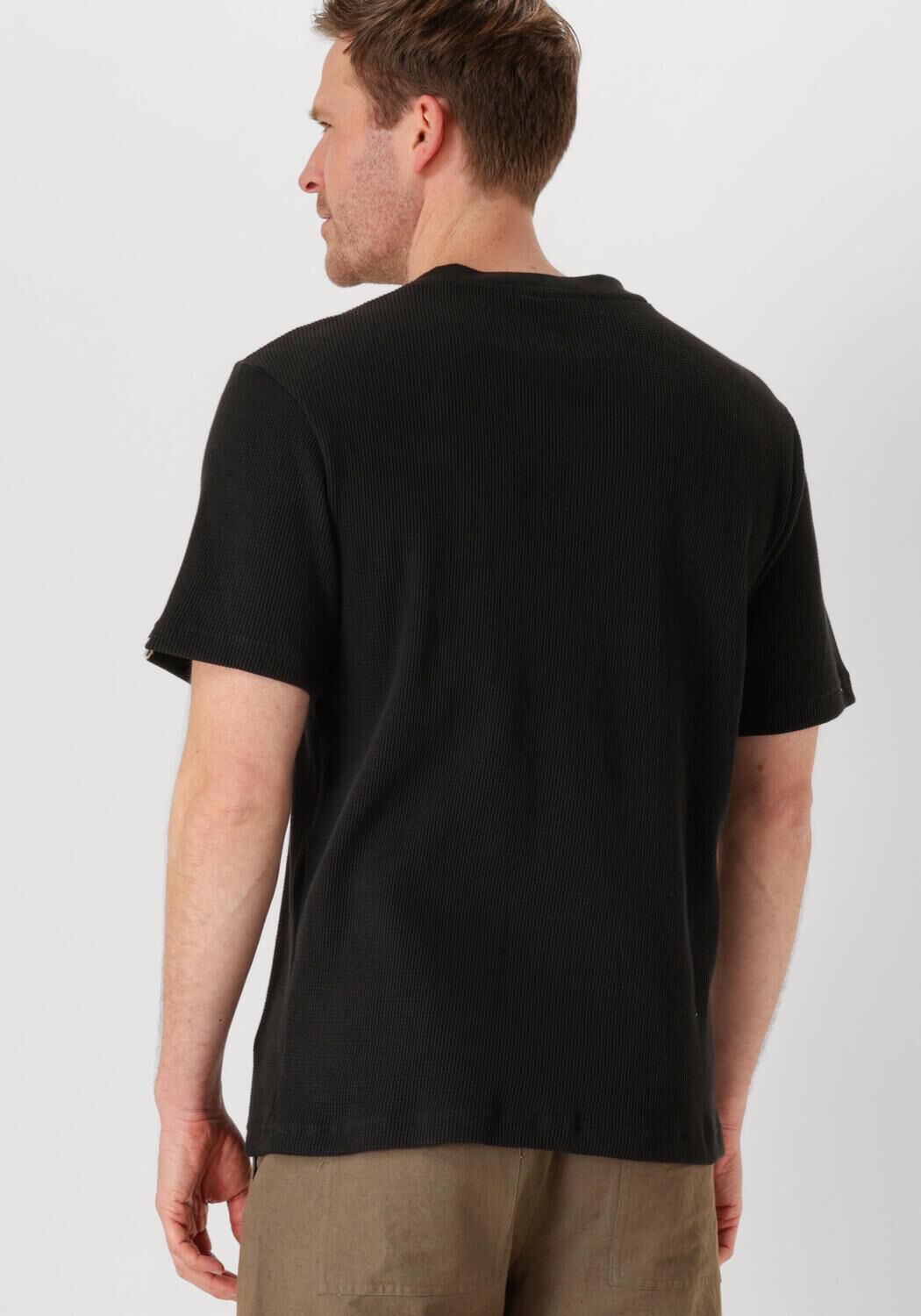 ANERKJENDT Heren Polo's & T-shirts Akkiki S s Waffle Tee Zwart