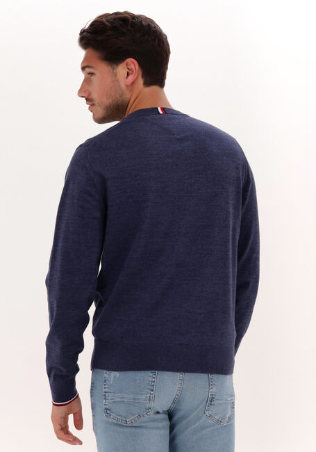 Donkerblauwe TOMMY HILFIGER Trui TIPPED PIMA CTN MOULINE C-NK - large