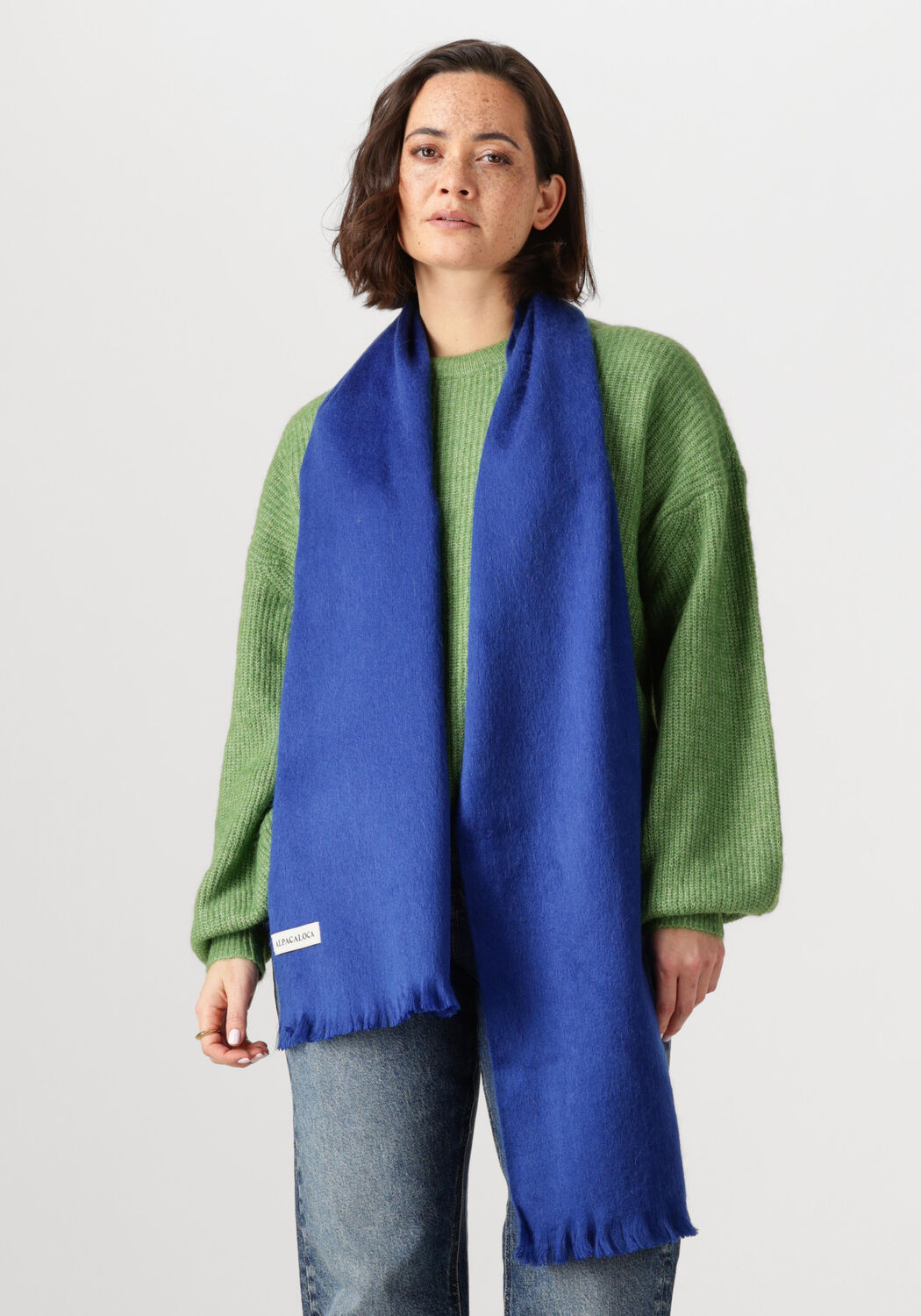 Blauwe ALPACA LOCA Sjaal SLIM SCARF
