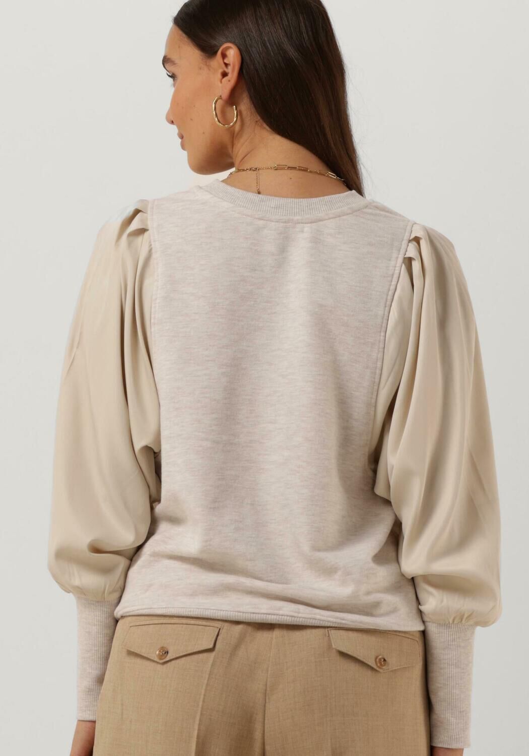 beige summum trui sweater satin mix sweat
