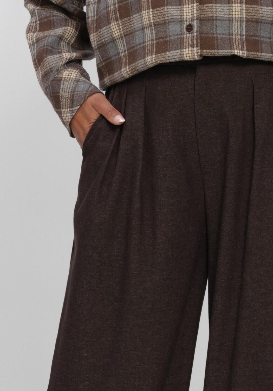 Bruine ELEH Wijde broek EFW260229 - large