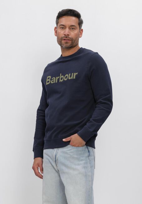 Donkerblauwe BARBOUR Sweater PIQUE APPLIQUE CREW - large