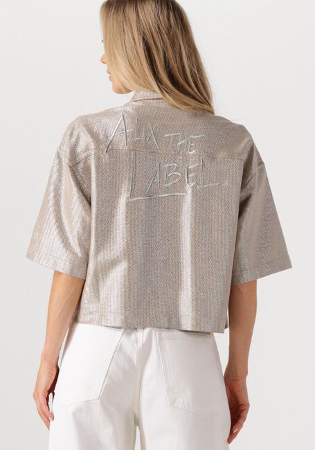 Zilveren ALIX THE LABEL Blouses LADIES WOVEN FOIL CROPPED BLOUSE - large