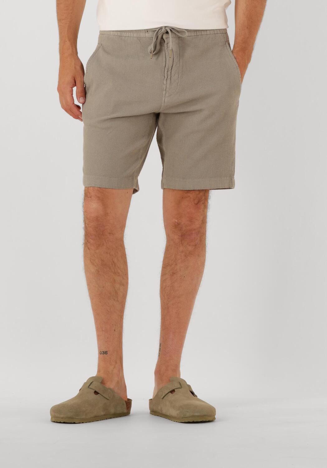 CAST IRON Heren Broeken Chino Shorts Structure Grijs