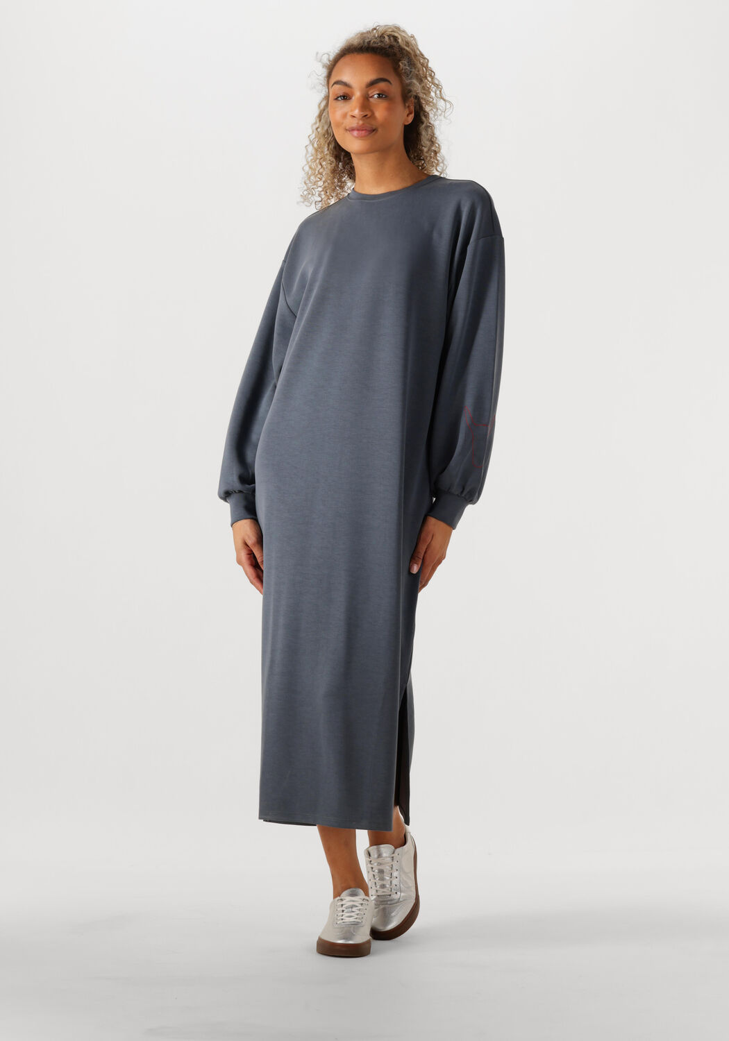ALIX THE LABEL Dames Jurken Ladies Knitted Flowy Long Sweater Dress Zwart