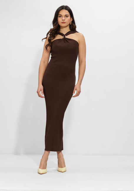 Bruine NOTRE-V Maxi jurk NV-HEIKE - large