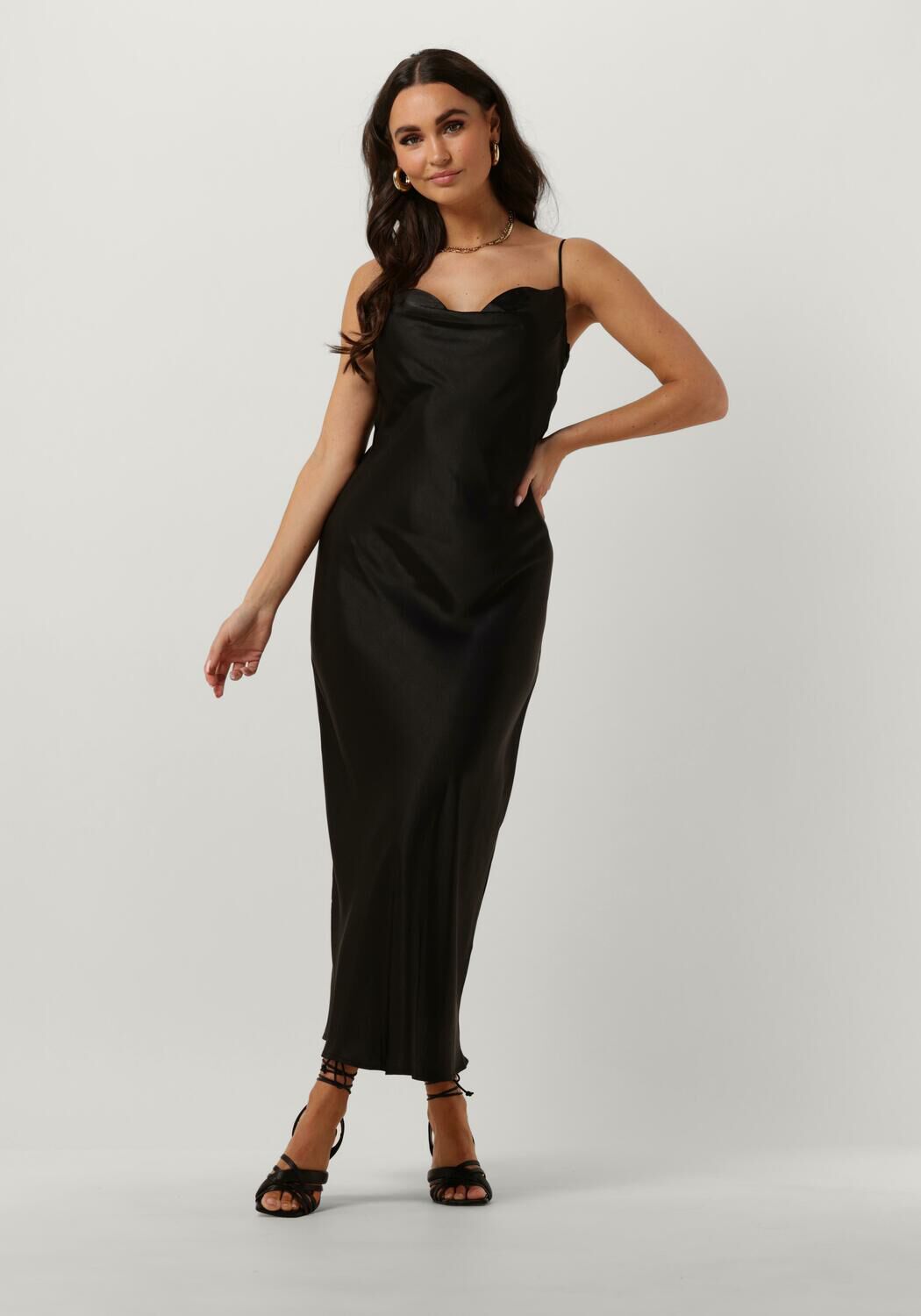 Notre-v Dames Jurken Satin Strap Dress Black Dames