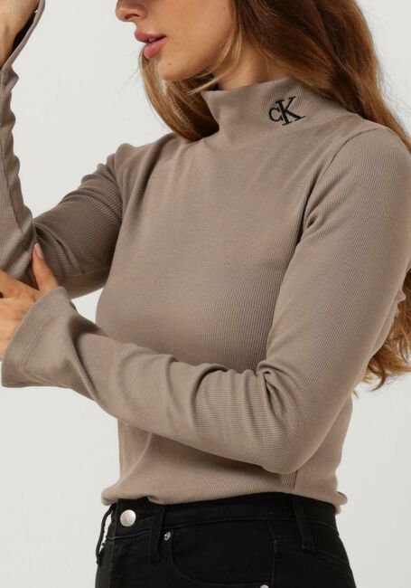 Taupe CALVIN KLEIN Coltrui RIB MOCK NECK - large