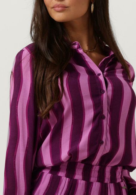 Paarse COLOURFUL REBEL Blouses TIA STRIPES KIMONO SLEEVE BLOUSE - large