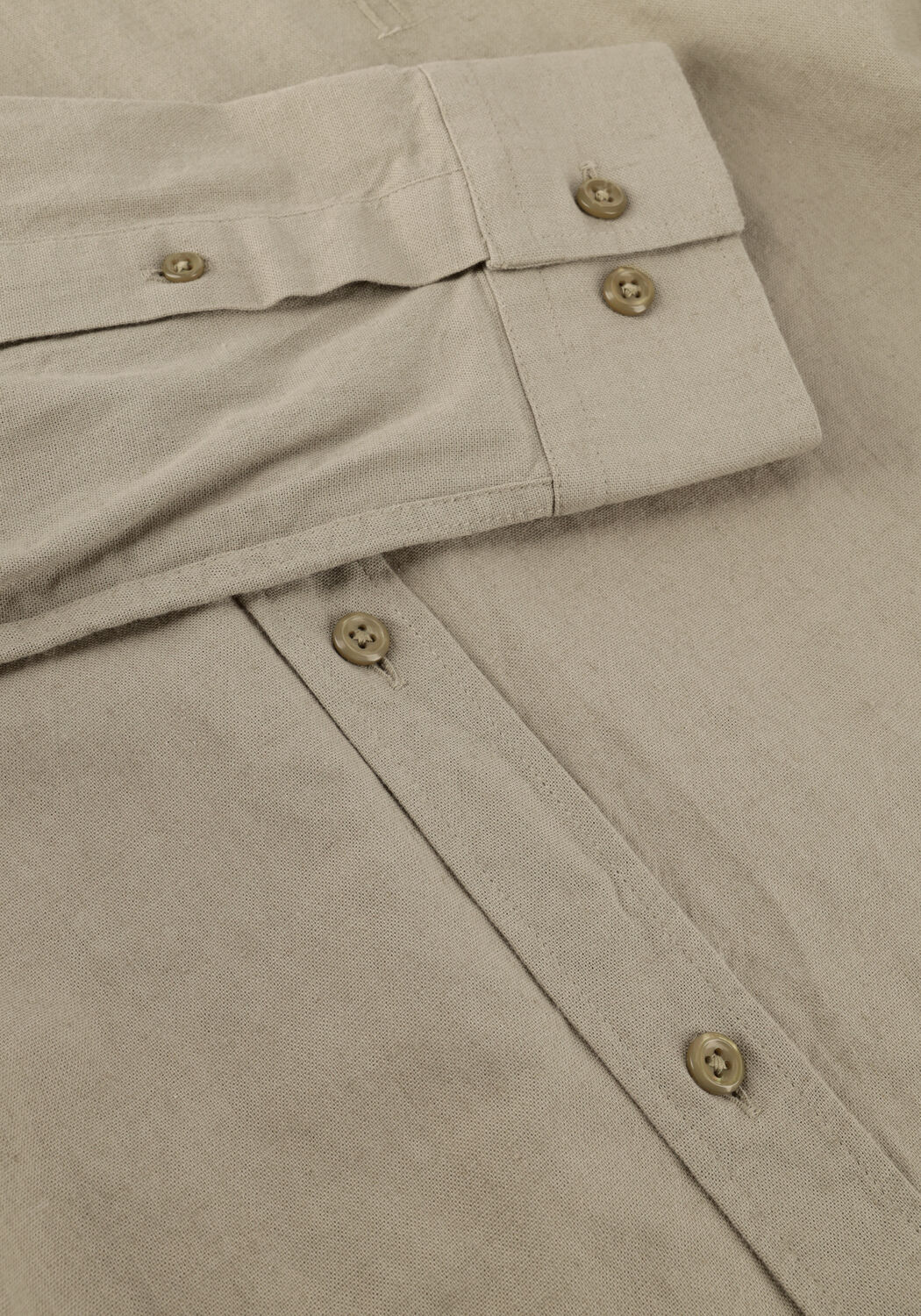 Khaki LES DEUX Casual overhemd KONRAD COTTON LINEN SHIRT - large