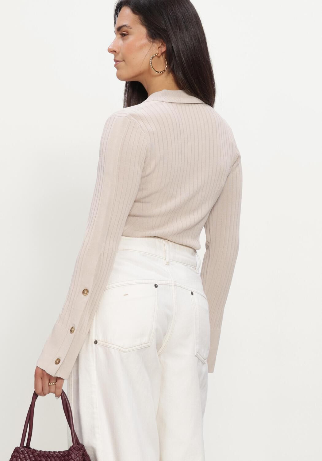 Beige SECOND FEMALE Vest JAKARTA KNIT COLLAR - large