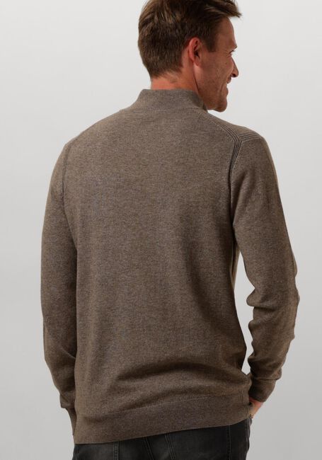 Bruine PROFUOMO Trui PULLOVER HALF ZIP BUTTON - large