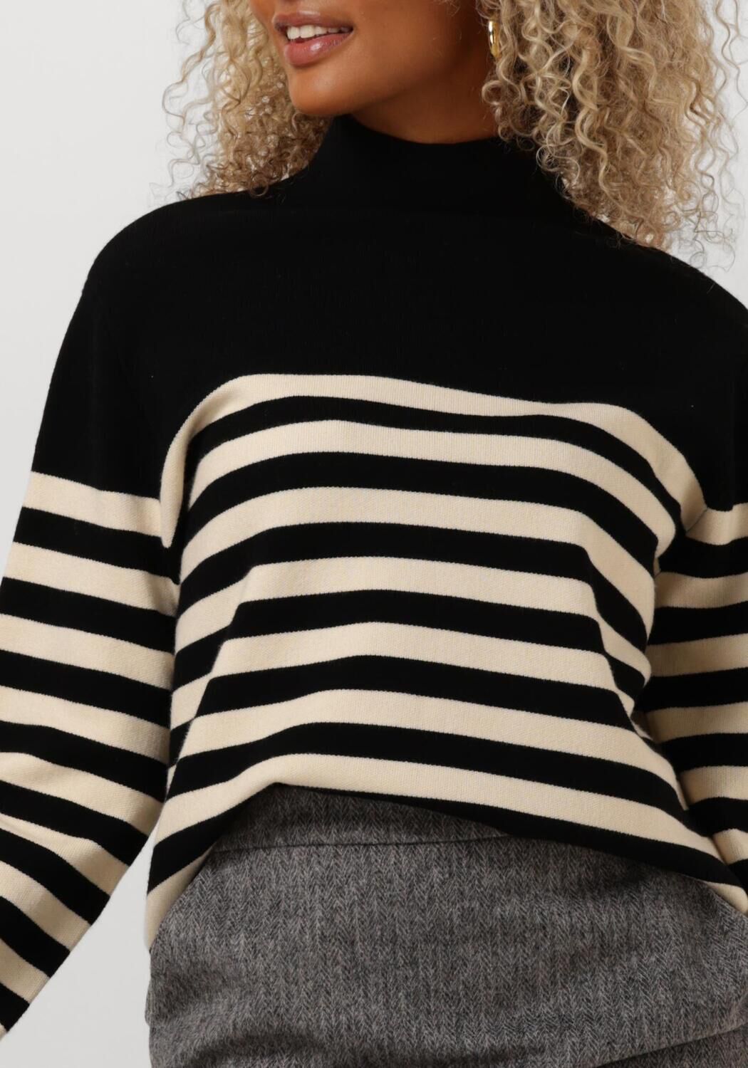 MINUS Dames Truien & Vesten Lupi Stripe Knit Pullover Zwart