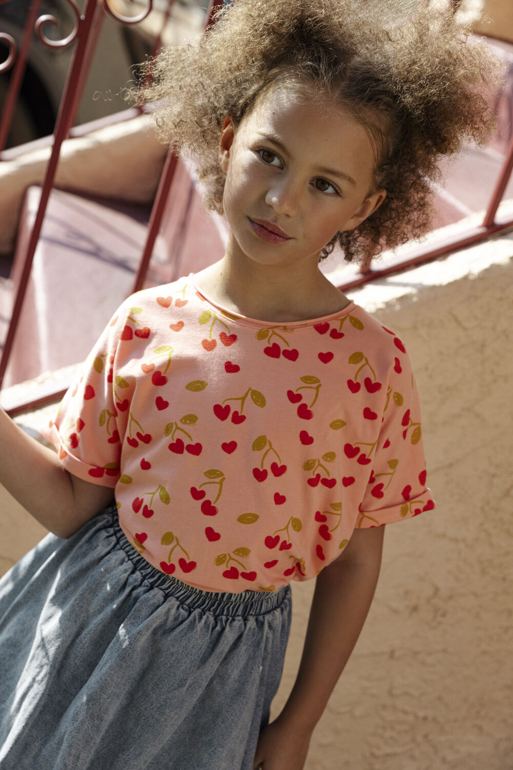 AMMEHOELA Meisjes Tops & T-shirts Hippie Roze