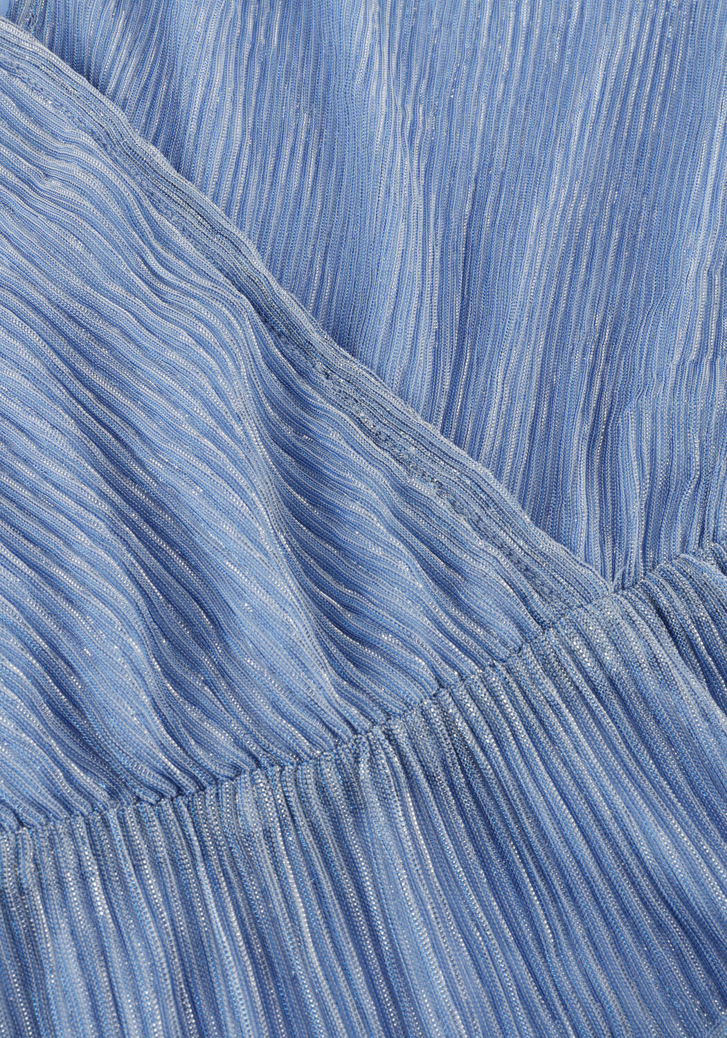 Lichtblauwe FREEBIRD Mini jurk F-JER-PLISSE-LUREX-26-1 - large