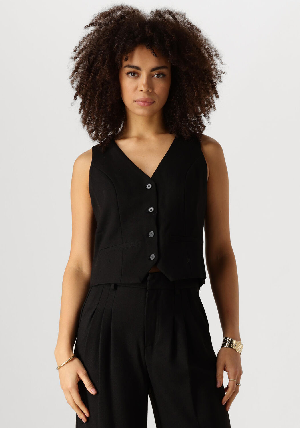 Notre-v Elegante Zwarte Gilet voor Vrouwen Black Dames