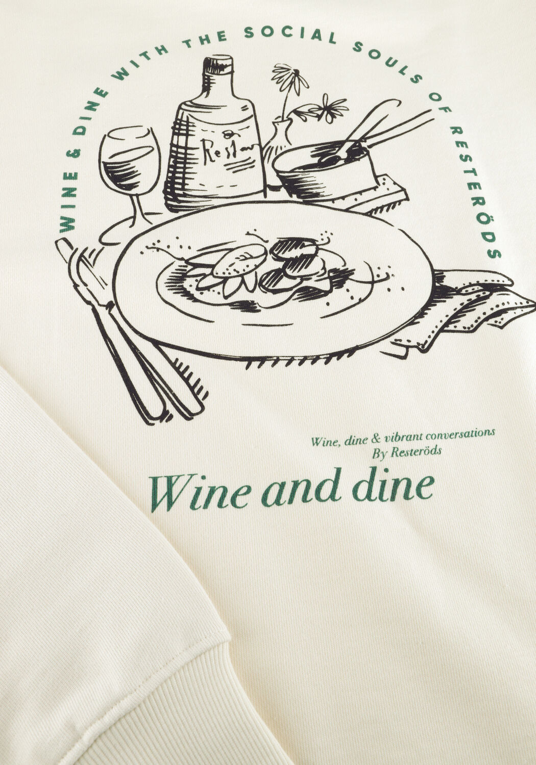 Ecru RESTER&Ouml;DS Sweater DRAKE CREW BACK PRINT - large