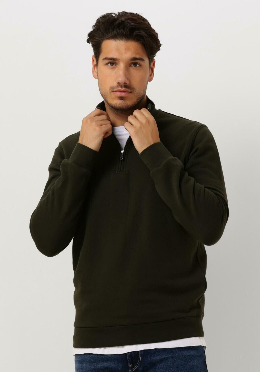 Lyle & Scott Groene Katoenen Quarter Zip Sweatshirt Green Heren