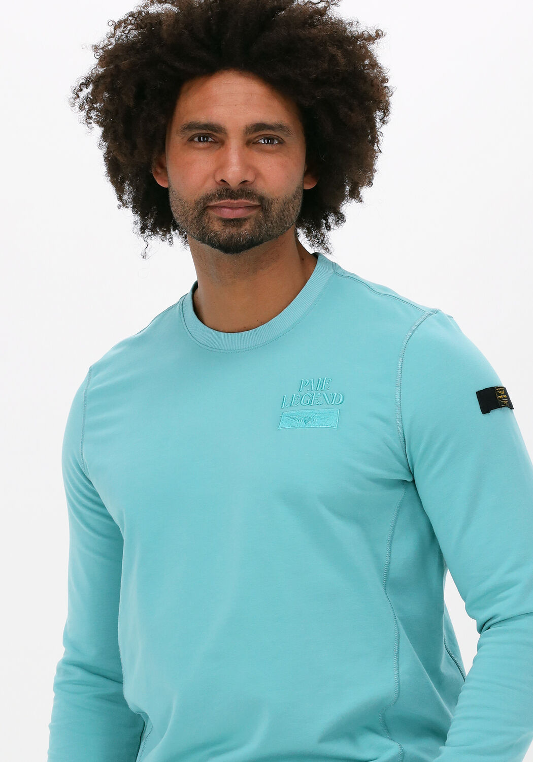 Lichtblauwe PME LEGEND Sweater R NECK FINE TERRY Omoda