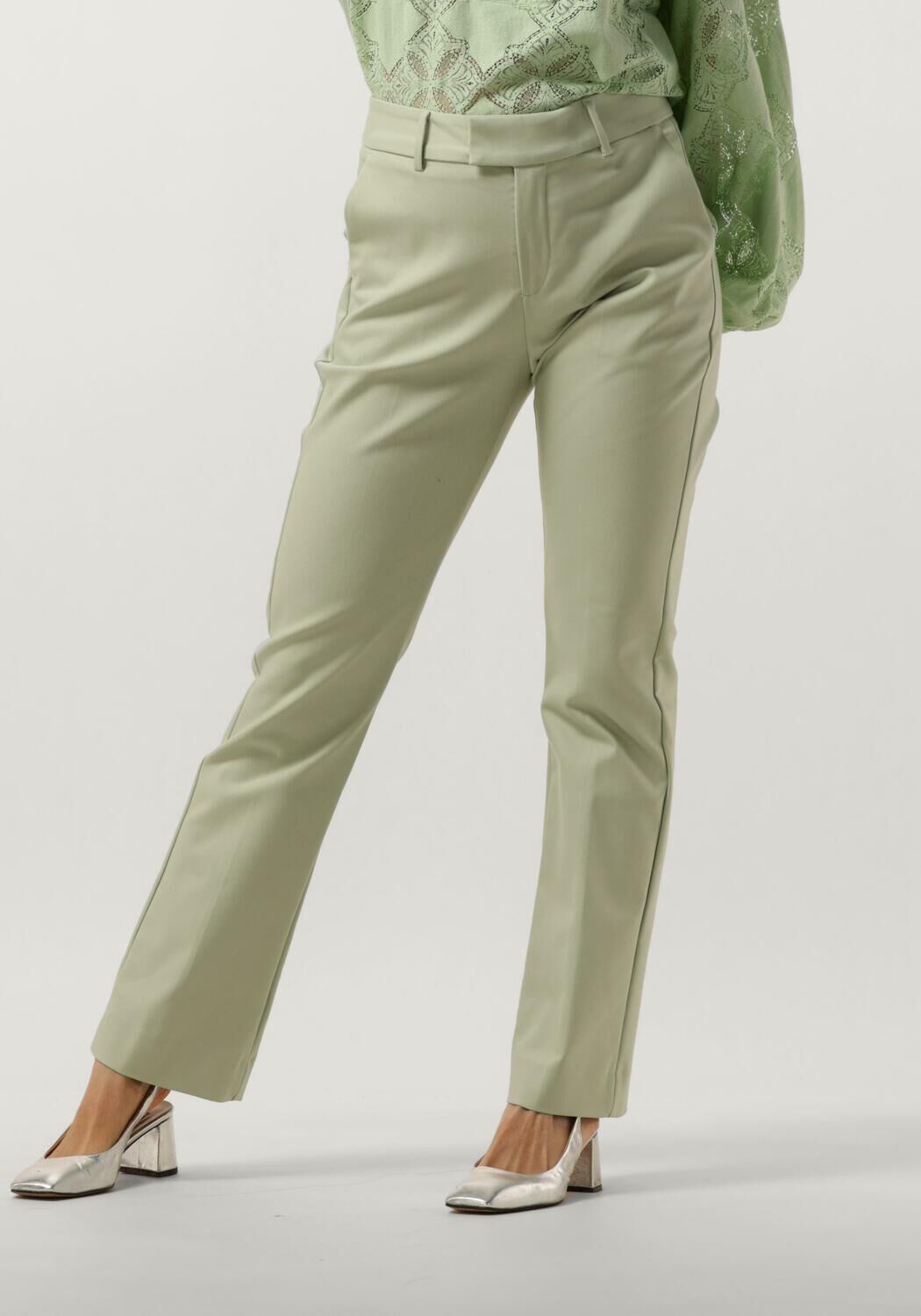 MOS MOSH Bootcut stoffen broek in effen design model 'ELLEN NIGHT'