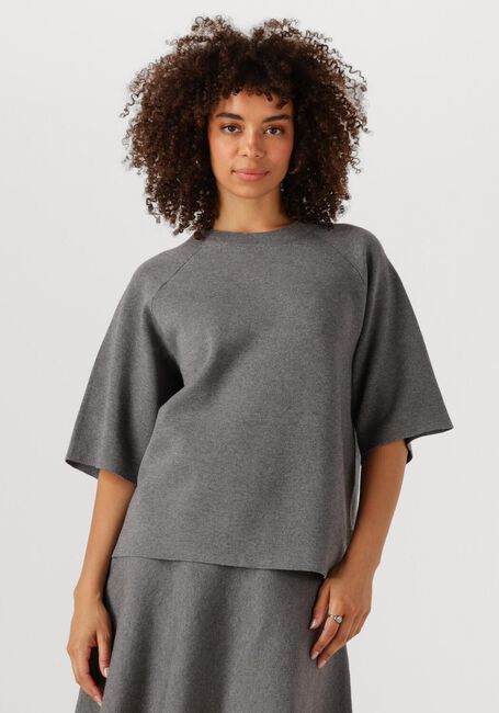 Grijze OBJECT Trui OBJREYNARD 2/4 KNIT PULLOVER - large