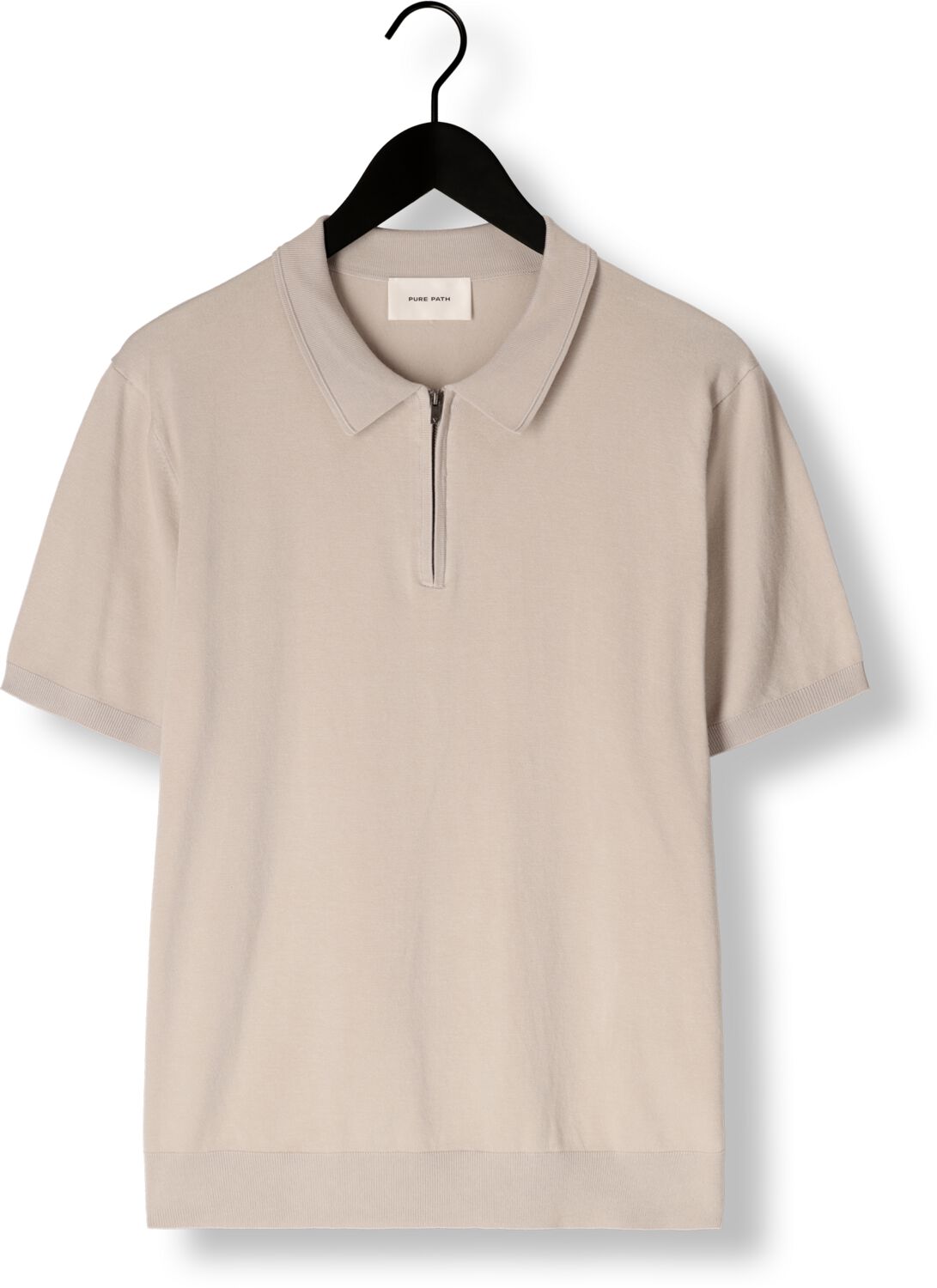 PURE PATH Heren Polo's & T-shirts Regular Fit Polo Ss Half Zip Knitwear Beige