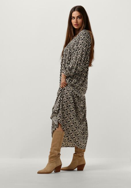Zwarte BY-BAR Maxi jurk HAYLEY GRAPHIC DRESS - large