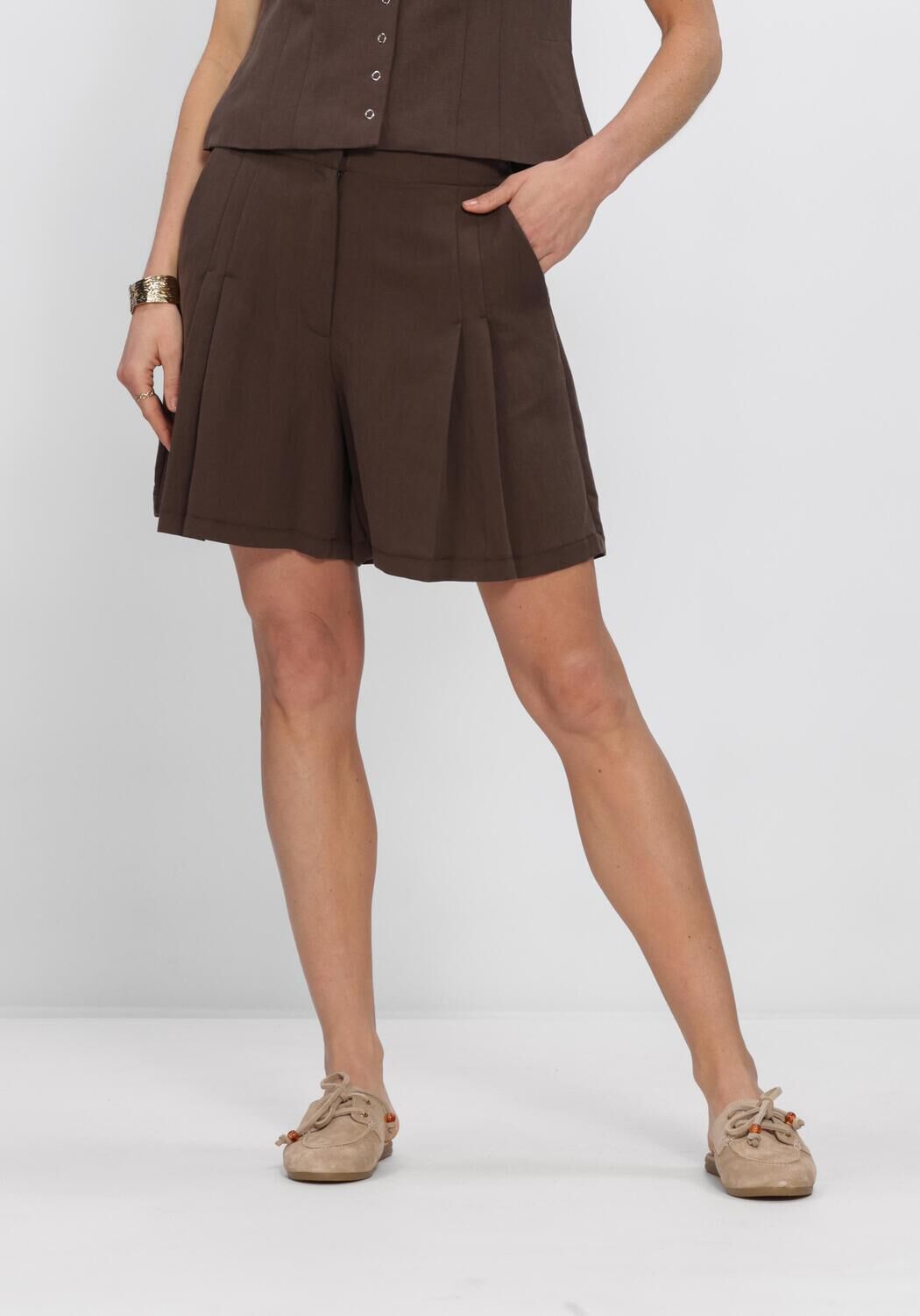 Bruine OBJECT Shorts OBJMOLLY MW LO SHORTS - large