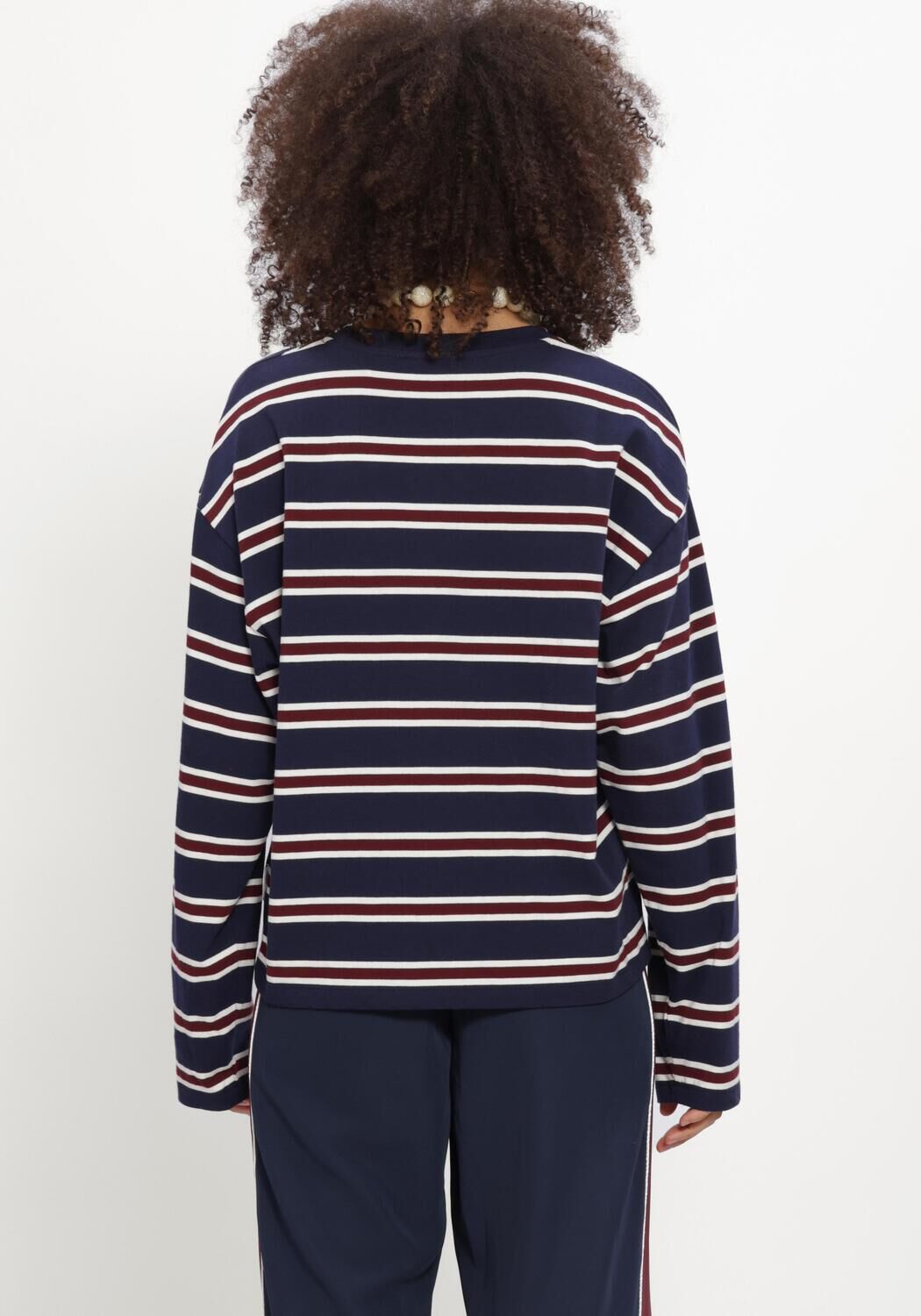 Donkerblauwe CATWALK JUNKIE Top STRIPED LONG SLEEVE - large