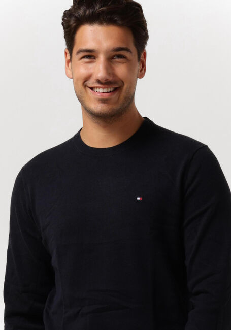 Blauwe TOMMY HILFIGER Trui CORE COTTON-SILK CNECK - large