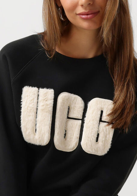Zwarte UGG Sweater MADELINE FUZZY LOGO CREWNECK - large