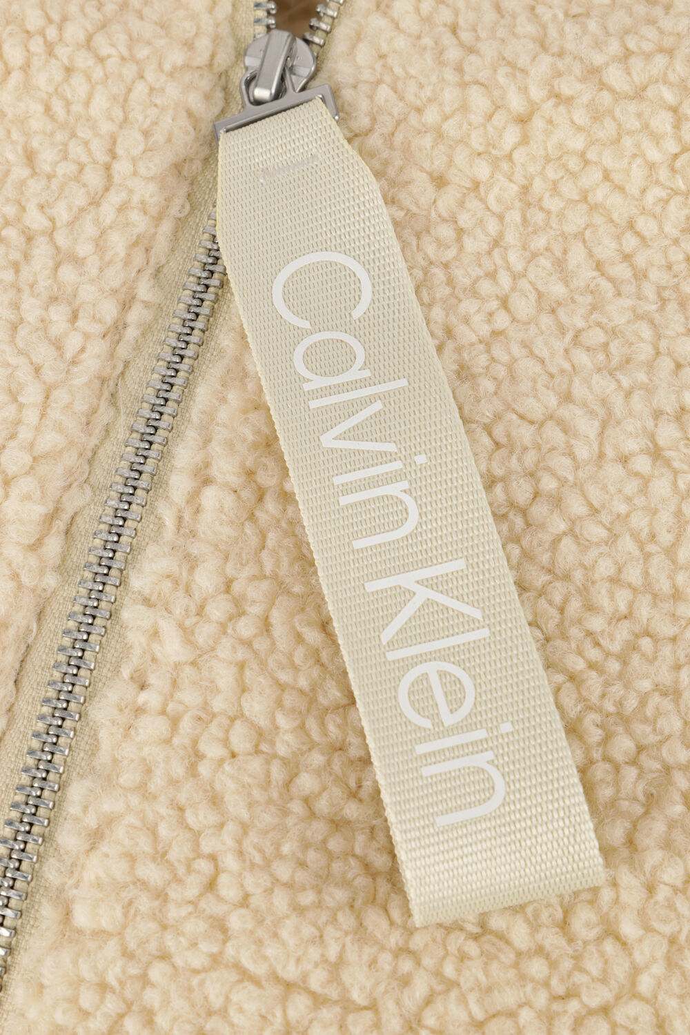 Beige CALVIN KLEIN Teddy jas SHERPA JACKET - large