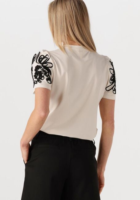Beige OBJECT T-shirt OBJCAROLINE JOANA SS TOP E DIV - large
