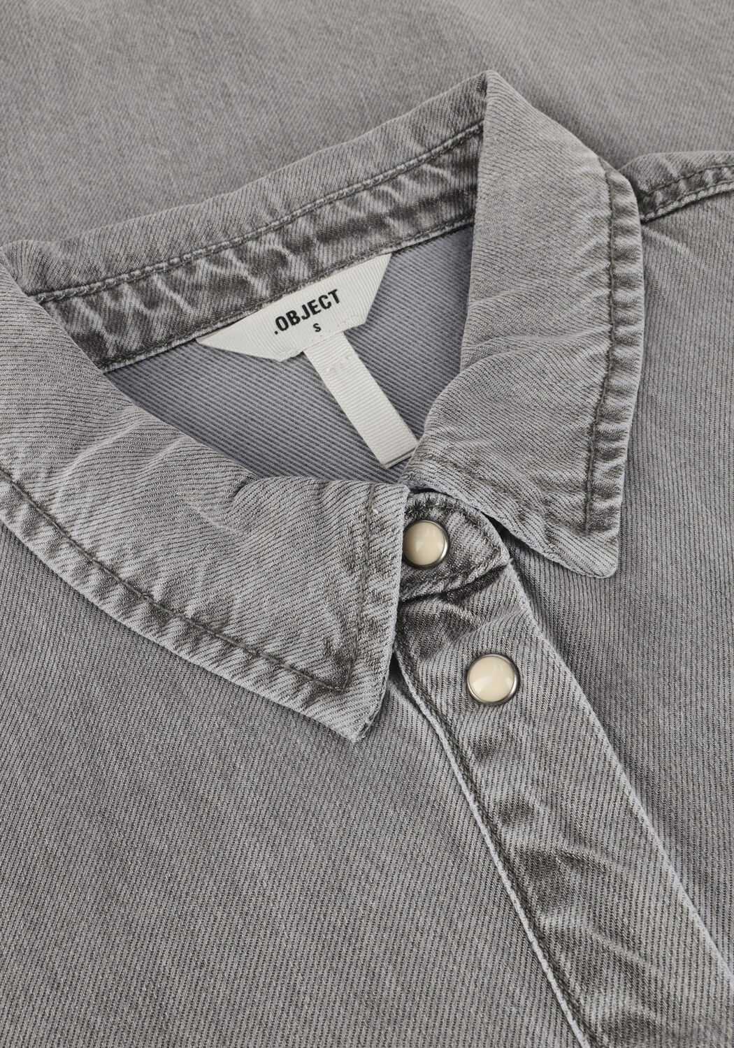 Grijze OBJECT Blouses OBJFRAME L/S LO SHIRT - large