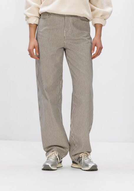 Ecru BY-BAR Broeken LEW STRIPE PANTS - large