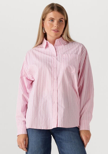 Roze NEO NOIR Blouses DALMA SOFT STRIPE STONE SHIRT - large