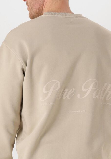 Beige PURE PATH Sweater LOOSE FIT CREWNECK LS SWEATERS - large