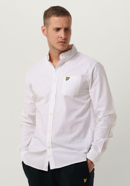 Witte LYLE & SCOTT Casual overhemd COTTON LINEN BUTTON DOWN SHIRT - large