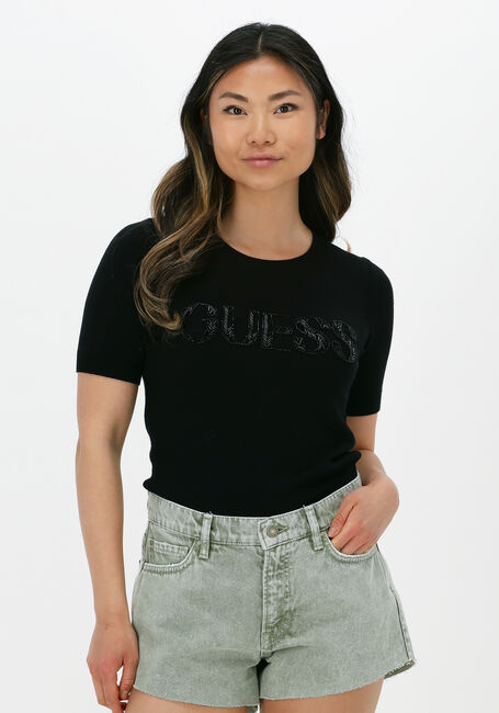 Zwarte GUESS Top AMELIE RN SS SWTR - large