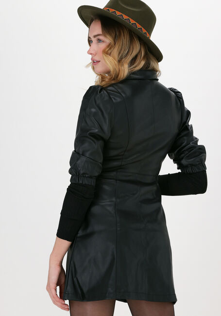 Zwarte NA-KD Mini jurk PUFF SLEEVE PU MINI DRESS - large